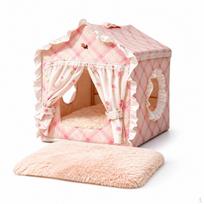 Katės palapinės lova Keturiems sezonams Universalus Pusiau uždaras Žieminis šiltas namelis Princesės lizdas Nuimamas Princess Nest L beige