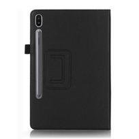 Planšetinio kompiuterio dėklas, skirtas Samsung Galaxy Tab S7 Plus 12,4 colio 2020 SM-T970 SM-T975 PU odinis plonas sulankstomas Litchi dangtelis, skirtas Tab S7 11 colių T870 T875 rašiklis + stiklas For S7+ T970 T975 T976 juoda