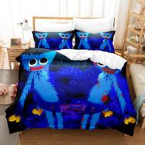 kemila 3D Huggy wuggy antklodės užvalkalas su pagalvės užvalkalu Dviejų lovų pilna karalienė patalynė, patalynė AU single 140x210