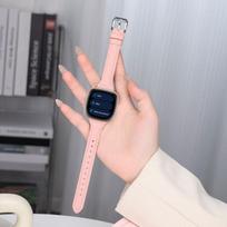 Plonas odinis dirželis, skirtas „Fitbit Versa 4“ / „Versa 3“ / „Versa 2“ / „Versa 1“ / „Versa Lite“ išmaniojo laikrodžio dirželis „Correa“, skirtas „Fitbit Versa Sense 2“ Fitbit Versa 3 rožinė