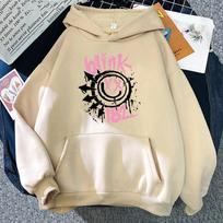 Blink 182 Hoodies Moterims/Vyrams Estetiški Harajuku Grafiniai Hoodies Unisex Ruduo Žiema Laisvalaikio Vintage Puloveriai Palaidinės Drabužiai Unisex M beige