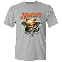 MTG Magic The Gathering vaizdo žaidimų logotipas Pilki unisex marškinėliai L gray