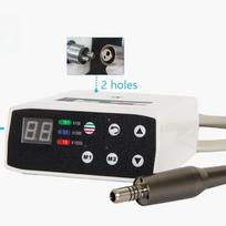 Elektrinis LED mikro variklis be šepetėlių su 1:5 šviesolaidinis raudonas žiedas, kontrastingas kampas, tinkantis odontologo mikromotorinės įrangos įrankiui 2 hole motor balta