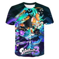 Marškinėliai Žaidimas Splatoon 3D Spausdinti Apvalaus Kaklo Marškinėliai Kasdieniai Berniukų Mergaičių Unisex Viršutiniai Drabužiai Didelio Dydžio Mada Harajuku Vaikiški Marškinėliai Drabužiai 130 blue