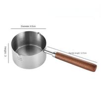 Stainless Steel Hot Oil Pot Deepening Mini Oil Spilling Kitchen Firm Durable High Temperature Resistant No Rust Kitchen Utensils 250ML
