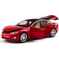 1/32 mastelio žaislinis automobilis Tesla Model S Lydinio modelio Automobiliai Traukiami atgal Transporto priemonės Automobilių žaislai mažiems vaikams Vaikai 1/32-Size:16*6*5cm raudona