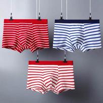 3 vnt Stripe Sexy Vyriški apatiniai Bokseriniai šortai Kelnaitės Besiūliai Vyriški apatiniai Bokseriai Vyriški apatiniai Bikinis apatinis trikotažas Vyriškas pagrindinis L red