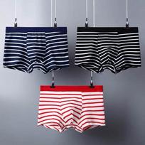 3 vnt Stripe Sexy Vyriški apatiniai Bokseriniai šortai Kelnaitės Besiūliai Vyriški apatiniai Bokseriai Vyriški apatiniai Bikinis apatinis trikotažas Vyriškas pagrindinis 3XL gray