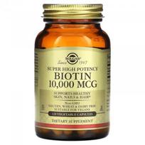 Solgar Biotinas, ypač didelio stiprumo, 10 000 mcg. 120 Vegetable Capsules