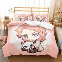 Demon Slayer Patalynės Komplektas 3D Japonų Anime Vaikams Dovana Antklodės Užvalkalas Antklodė Lovos Patalynė Namų Tekstilė Karalienės Karaliaus Vienvietis Dydis 70x133cm 2pcs beige