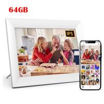 WiFi Frameo skaitmeninis nuotraukų rėmelis, 10,1 colio, 32GB/64GB, išmanusis skaitmeninis nuotraukų rėmelis su 1280x800 IPS HD jutikliniu ekranu UK Plug beige