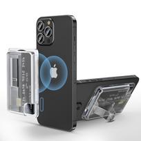 Magnetinis kortelių laikiklio žiedas Apple iPhone 15/14 su MagSafe suderinamumu skaidri