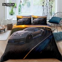 Namų gyvenimas Prabangus 3D lenktyninio automobilio patalynės komplektas Patogus antklodės užvalkalų komplektas Vaikų patalynės komplektas Karalienės ir King dydžio ES/JAV/AU/JK dydis AU Single(140x210cm)