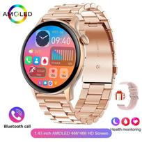 2025 m. „Huawei Xiaomi“ NFC išmanusis laikrodis moterims, 466 * 466 HD balso „Bluetooth“ skambučių širdies ritmo sporto sveikatos stebėjimo priemonėms, moteriškas išmanusis laikrodis Steel auksas