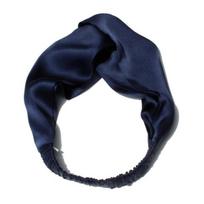 100% šilko galvos juostos moterims, vintažinės, kryžminės, elastinės, plaukų aksesuarai, 16 Momme black
