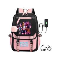 Kpop Raganų Medžiotojų Merginų Grupės Filmo Apsuptas Spausdintas Kuprinė One Size black