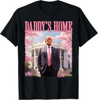 ZX TEE Juokinga Dovana Tėčio Namai Trumpas Rožinis 2024 Take America Marškinėliai Unisex Stiliaus Marškinėliai Moterims Vyrams Drabužiai Streetwear Y2k M pink