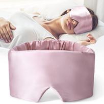 100% natūralaus šilko miego kaukė, minkšta ir glotni akių kaukė, pagalba miegui akių kaukė, naktinė šviesą blokuojanti ir kvėpuojanti akių kaukė rožinė