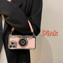 3D Retro Camera Electroplated Leather Phone Case for iPhone 15 Pro Max/14/13 - Soft Shell for Women iPhone 17 Pro black