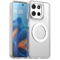 Skaidrus dėklas Motorola Moto G56 dėklui Moto G56 G86 G66j G66y Magnetinis adsorbcijos belaidžio įkrovimo dangtelis Moto G56 dėklui For Moto G86 balta