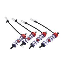 4 vnt. Amortizatorius 92 mm priekinis 105 mm galinis alyvos reguliuojamas slopintuvas pakaba 1:10 RC automobiliui Raudonas raudona