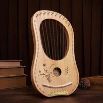Leyaqin nešiojamas styginių instrumentas: 19 stygų pradedančiųjų lyra, 16 stygų maža arfa ir 10 stygų lyra Qin Konghou.