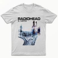 Radiohead Ok Computer marškinėliai Viršūnės marškinėliai Vyriški Moteriški 1997 Nigel Godrich, Colin Greenwood, Thom Yorke S white