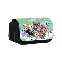 Dandys World saulėgrąžų dizaino nailoninis penalas su dviem sluoksniais mokykliniam naudojimui rožinė