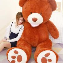 Amerikietiškas didelis meškinas, oversized pliušinis žaislas, teddy panda medžiaginis lėlė 2,6 metro lėlė mergaitė 1,8 metro apkabinamas meškinas 1 meter tamsiai ruda spalva