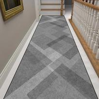 Modernus ir paprastas geometrinis ilgas juostinis kilimas, koridoriaus ir laiptų kilimas, atsparus nešvarumams kilimas, namų dekoracija 60*160cm gray