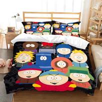 Antklodės užvalkalas South Park Pagalvės užvalkalas Lovos patalynės komplektas Suaugęs Berniukas Mergaitė Miegamojo dekoracija Vaikų dovana Viengulis Dvigulis Didelis dydis EU Twin(135x200cm) black