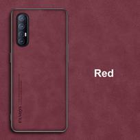 Prabangus PU odinis dėklas, skirtas OPPO Reno 3 4 Pro 5G Reno3 Reno4 Cover Matinis silikoninis telefono dėklas, skirtas OPPO Find X2 Pro X3 Lite X2 Neo Find X3 Neo raudona