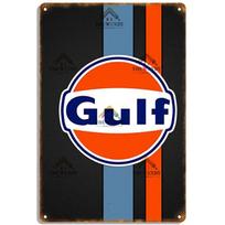Shabby Chic Gulf Racing Vintažiniai metaliniai skardiniai ženklai Metalinė plokštelė Retro garažo sienų dekoras Plokštelė Degalinės dekoracija 30x40cm(11.8x15.7inch) red