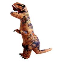 Juokingas vaikiškas dinozauro kostiumas - Tironzauras Reksas Helovino pasirodymų rekvizitas Child 125-155cm brown