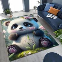 Mielas panda bambuko rašto grindų kilimėlis, minkštas, skalbiamas, neslystantis, dėmėms atsparus kilimas svetainei, miegamajam, vaikų kambariui, namų dekoravimui 50x80cm