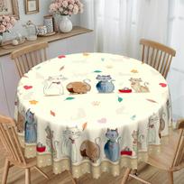 Pavasario/Vasaros Pastoraliniai, Kvadratiniai/Apvalūs Staltiesės, Gėlių Raštai, Dekoratyviniai Stalo Audiniai Rožių Vijokliai Round tablecloth-152x152cm gray