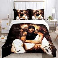 Hiphop'o reperis Eminem patalynės komplektas Eminem Hip -hop'o dainininko spaudinys ant antklodės užvalkalo komplektų Madingas miegamojo dekoras Vaikų dovana Duvet Cover Set&EU Single(135x200cm) black