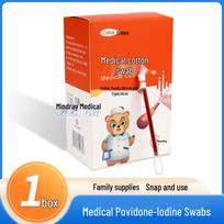 Kefu Medical Iodine Cotton Swabs: 50 Disposable Swabs for Wound Disinfection