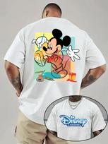2026 m. vasaros Disney Mikės Pūkuotuko marginti grynos medvilnės marškinėliai Madingi laisvi ir patogūs trumpomis rankovėmis Unisex M white