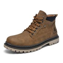 Rankų darbo Odiniai Batai Vyrams Žieminiai Darbiniai Ankle Boots Lauko Pėsčiųjų Batai Sportbačiai Storas Padas Batai Vyriški Batai Aukštakulniai Avalynė 46 chaki