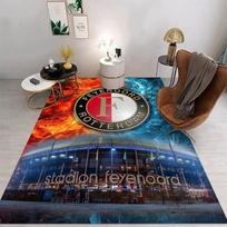 3D Spausdintas Kilimas Šiltas Futbolo Klubo F-FeyenoordS Plotinis Kilimas Minkštas ir Patogus Kilimas Namams Kelionėms Gimtadienio Dovana Neslystanti Grindų Kilimėlis 40x60cm gray