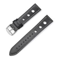 Vintage Cowhide Leather Watch Strap Business 20mm 22mmFashion Breathable Pin Buckle Band Unisex Soft Watchband Watch Accessories 22mm black