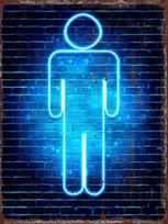 Neoniniai ženklai Unisex Tualetas Neono ženklas Plakatas Metalo skardos ženklas Klubas Pub Estetika Sieninė dekoratyvinė plokštelė Kambario dekoracija Tapyba 20x30cm blue