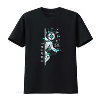 Portal 2 meno įkvėpti marškinėliai stilingam dizainui Mada Atsitiktiniai vintage Skalbti Minkšti Streetwear Universalūs Unisex Šiek tiek 3XL black