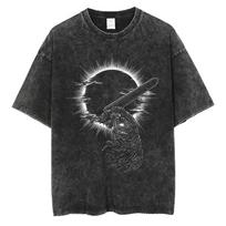 Berserk Guts Užtemimas Vintažiniai skalauti Oversized Marškinėliai | Unisex Tamsaus Fantastikos Anime Gatvės Drabužis L black