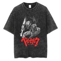 Berserk Guts Užtemimas Vintažiniai skalauti Oversized Marškinėliai | Unisex Tamsaus Fantastikos Anime Gatvės Drabužis XXXL įvairiaspalvis