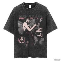 1990-ųjų Resident Evil Biohazard Leon Kennedy Dydelis T-shirt 100% Medvilnė Vintage skalbtas T-shirt Vyrams Moterims M juoda