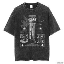 1990-ųjų Resident Evil Biohazard Leon Kennedy Dydelis T-shirt 100% Medvilnė Vintage skalbtas T-shirt Vyrams Moterims S balta