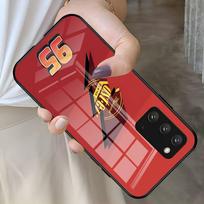 L-ŽaibasES M-Makvynas telefono dėklas Samsung S26 S25 S24 FE S23 S22 S21 Plus S20 Ultra Note20Ultra Juodas stiklinis dangtelis Galaxy S23