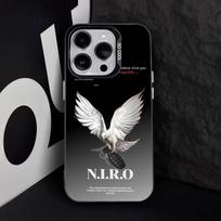 N-NIRO OX7 Dainininko telefono dėklas, skirtas iPhone 11,12,13,14,15,16,17,Pro,Max,Plus,E,Air,Mini, IMD Matinis juodas iPhone17 black